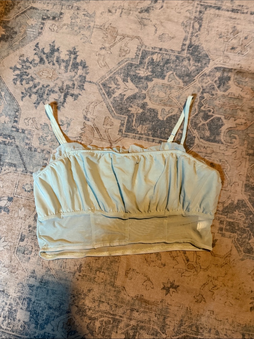 SHEIN Light Mint Ruched Crop Cami